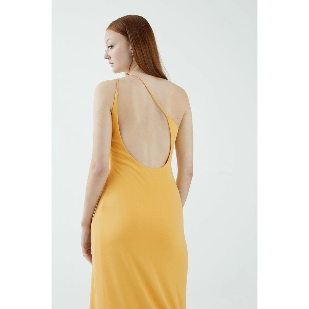 Third Form Mode One Shoulder Back Out Maxi in Marigold - Picture 3 of 5